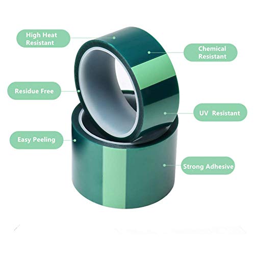 MISSYOUNG Resin Tape for Epoxy Resin Molding, Thermal Adhesive Tape Green Polyester HighTempeprature Masking Tape Green High Heat PET Tape for MISSYOUNG