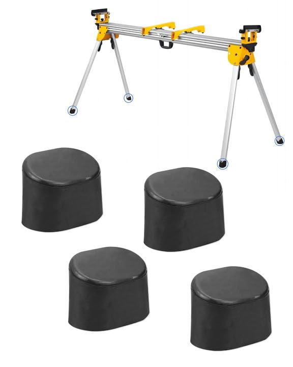 N074647 Table Saw Stand Foot Rubber Pad Replacement Fit for Dewalt DWX723 DWX724 DWX725 Series Miter Saw Stand Black Extended Lifespan Rubber LANDSIN