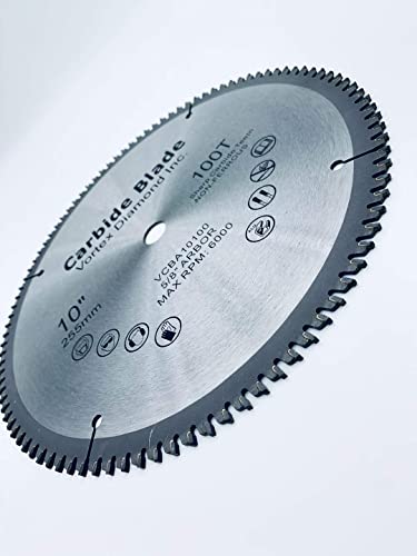 VORTEX DIAMOND VAB 10 Inch 100 Teeth TCT Non-Ferrous Metal Circular Saw Blade with 5/8" Arbor (10 Inch 100 Teeth) - WoodArtSupply