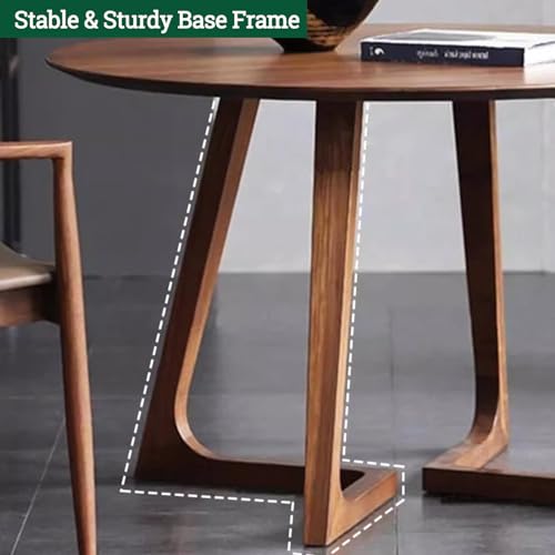 Mid Century Modern Dining Table,Round Solid Wood Kitchen & Dining Room Tables,Rustic Pedestal Table Small Leisure Coffee Table for 2,4 People(24" L x Topjia