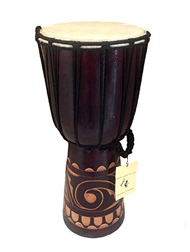 Djembe Drum African Bongo Drum Hand Drum LARGE SIZE 16" High - Jive® Brand - PROFESSIONAL SOUND/QUALITY - Carved - WoodArtSupply