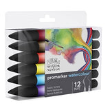 Winsor & Newton ProMarker Watercolor Marker Set, 12 Count, Basic Tones Winsor & Newton