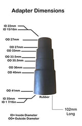 Dust Collection Cone Reducer 4-Inch to 2 1/2-Inch plus 5 Vacuum Hose Adapters Fits 1 1/16 to 1 3/4 inches Includes Shop Vac Adapter 2 1/2 to 1 1/4 Mountain Trades