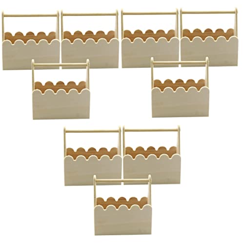 Kisangel 9 pcs Small Blank Basket Food Storage Basket Unfinished Hand Basket Kids Crafts Toys Mini Flower Basket Kids Painting Toy Flower Planter Kisangel