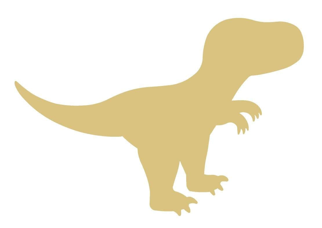 T-rex Cutout Unfinished Wood Dinosaur Animal Prehistoric History Play Room Door Hanger MDF Shaped Canvas Style 1