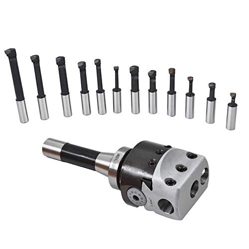 findmall 12Pcs 3 Inch Boring Head R8 Shank 3/4 Inch Carbide Boring Bar Boring Head Bar Milling Set findmall