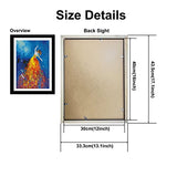 Betionol 12x16 Picture Frame 2 Pack, Display 12x16in/30x40cm Diamond Painting Kits/Photos/Prints, Black Natural Solid Wood Picture Frame with Acrylic Betionol