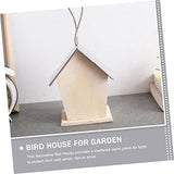 BESPORTBLE Outdoor Bird House Hanging Birdhouse Hummingbird Nest Unfinished Wood Birdhouse Bird Nest Desktop Ornament Birdhouse to Paint Bird Hut BESPORTBLE