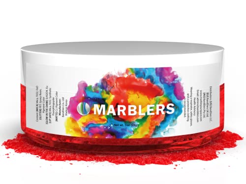 MARBLERS Mica Powder Colorant [Poppy Red] 1oz (28g) | Cosmetic | Epoxy Resin Pigment | Dye | Non-Toxic, Vegan, Cruelty-Free | Lip Gloss, Nails, Body MARBLERS