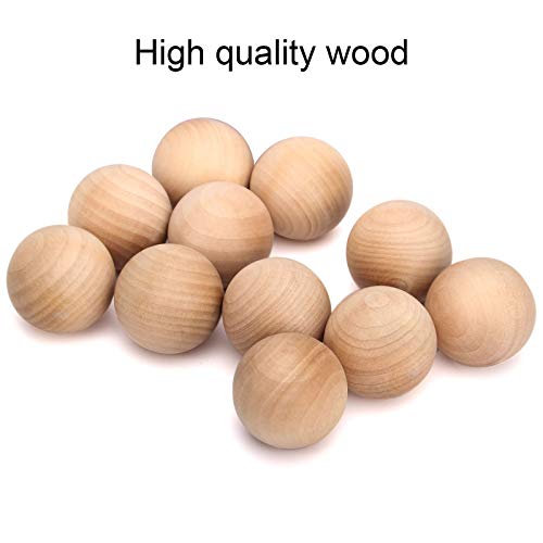 KEILEOHO 20 Pack 2 Inches Wooden Round Ball, Natural Unfinished Wooden Balls, Smooth Durable Wood Balls for Crafts and DIY Projects - WoodArtSupply