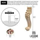 La Vane 16 inch / 40cm Wooden Furniture Legs, Set of 4 European Style Solid Wood Carving Furniture Replacement Feet Decoration for Sofa Cabinet La Vane