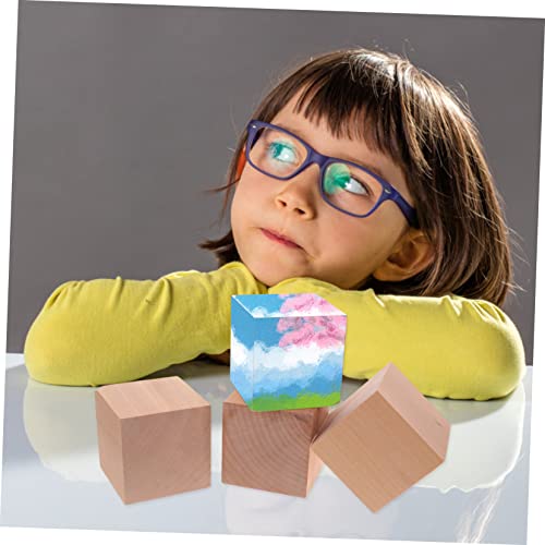 Kisangel 8 pcs Blocks Unfinished Wood dice Solid Cube Wood Block Blank Wood Squares Unfinished Pine Cubes Natural Wood Squares Blank Wood dice Kisangel