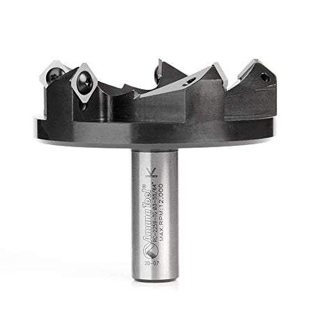Amana Tool RC-2259-TG CNC Spoilboard Insert Carbide 5 Wing, Surfacing, Planing, Flycutting & Slab Leveler 3-27/32 Diameter x 3/4 SHK Router Bit for Amana Tool