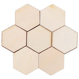 ABOOFAN 100pc Hexagon Wood Slices Unfinished Hexagon Cutouts Blank Wood Hexagon Unfinished Wood Hexagon Cutouts Unfinished Wood Cutout Unfinished ABOOFAN