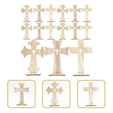 SEWACC 30pcs Cross Wood Jesus Wood Flower SEWACC