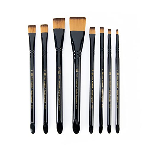 Majestic Royal & Langnickel Flat and Glaze Wash Artist Brush Set, 8-Piece - WoodArtSupply