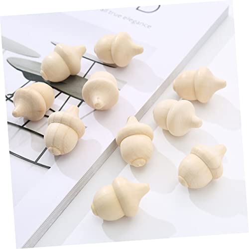 Vaguelly 30pcs Woody Acorn Christmas Doll Wood Bowl Christmas Tree Tiny Acorns Decor Woodpecker Doll Wooden Bowls for Food Unfinished Wooden Acorn Vaguelly