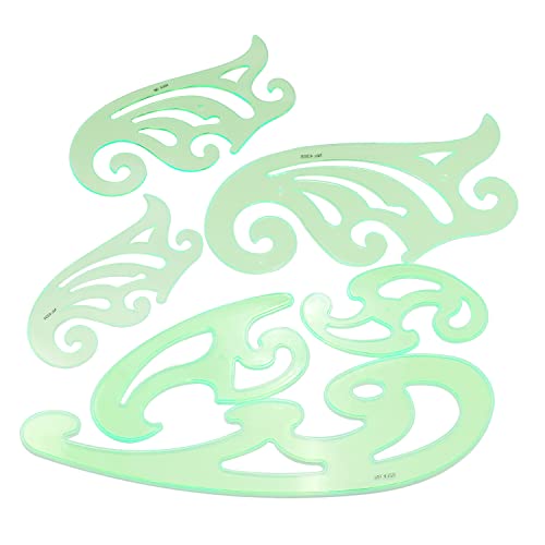 Utoolmart French Curve Ruler Set, Plastic Drawing Templates,Geometric Drawing Tools for Office and School,Building Formwork Drawings Templates Clear Utoolmart