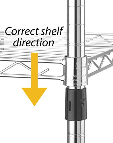 Whitmor Supreme 4 Tier Adjustable Shelves and Leveling Feet, Chrome - WoodArtSupply