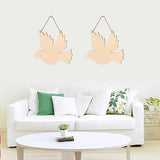 Creaides 3pcs Bird Wood Signs Blank Wooden Peace Dove Shape Hanging Signs with Ropes DIY Crafts Cutouts for Baby Shower Wedding Birthday Christmas Creaides