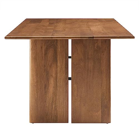Modway Amistad 86" Solid Wood Modern Farmhouse Rectangular Dining Table in Walnut Modway