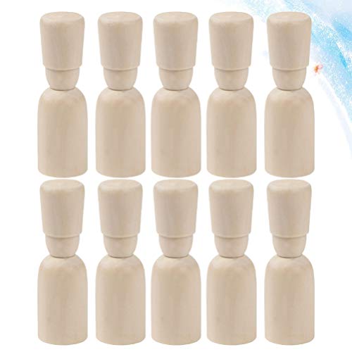 Healifty 10pcs Doodle Wooden Man Hand-Painted Wooden Puppet Craft Unfinished Wood Doll Bodies Wood Peg Dolls Kids Wooden Toys DIY Drawing Wooden Healifty