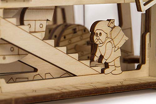 Wood Trick Windmill Rotating Mechanical Model - 3D Wooden Puzzles for Adults and Kids to Build - Engineering DIY Wooden Models for Adults to Build Wood Trick