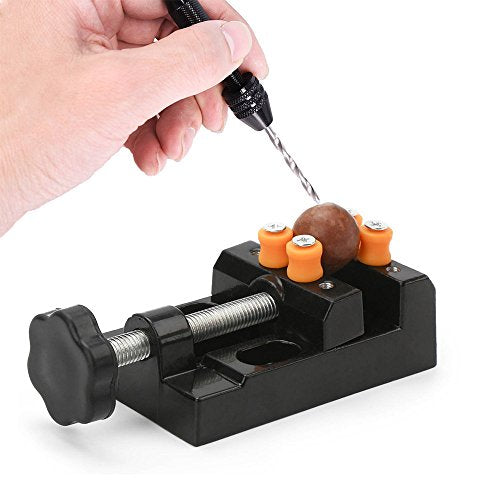 Yakamoz Universal Mini Drill Press Vise Clamp Table Bench Vice for Jewelry Walnut Nuclear Watch Repairing Clip On DIY Sculpture Craft Carving Bed - WoodArtSupply