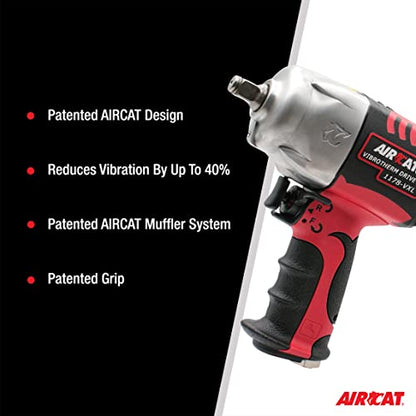 AIRCAT Pneumatic Tools 1178-VXL: 1/2-Inch Vibrotherm Drive Impact Wrench 1,300 ft-lbs - Standard Anvil