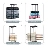 Ansonation Camping Chair Rack for Garage Storage, Metal Camping Beach Chair Umbrella Wall Mounted Holder Rack Organizer with 4 Hooks for Garage Ansonation