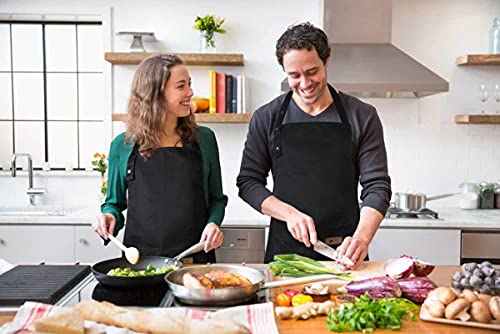 Hongsome Artist Apron,Paint Garden Pottery Teacher Painting Aprons for Adults Women 3 Pockets, Adjustable Bib Apron for Art Gardening Cooking Black Hongsome