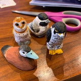 Selsela Barn Owl Wood Figurine Fake Miniature Decoration Forest Bird Carved Small Animal Sculpture Garden Statue Selsela