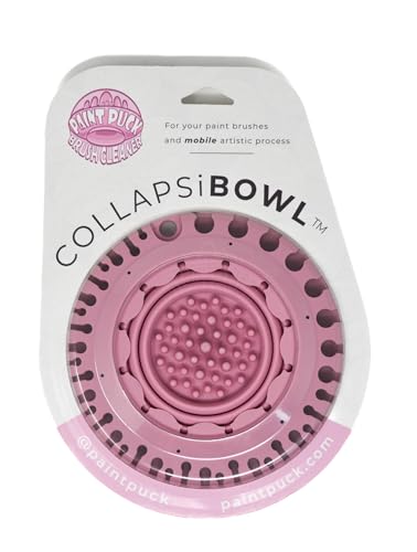 Collapsable Paint Brush Cleaner Rinse Cup (All-in-One) Fine Art, Studio, Classroom | Brushes Holder & Silicone Cleaning System for Acrylic, Paint Puck