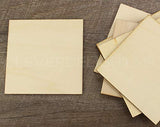 CleverDelights 4 Inch Wood Squares - 10 Pack - 3/32" Thick - 4" Unfinished Craft Pieces CleverDelights