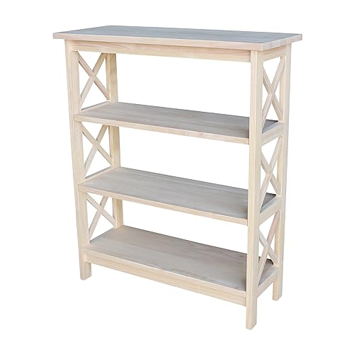 International Concepts 3-Tier X-Sided Bookcase, Unfinished