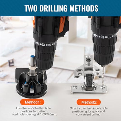 VEVOR 35 mm Concealed Door Hinge Jig, Aluminum Alloy Cabinet Hinge Jig, Accurate Locking Dual Clamp Fixation Hinge Drill Jig with Accessories, - WoodArtSupply