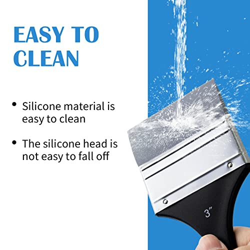 Falling in Art Silicone Paint Brush Set, Lined Edged Flexible Color Shapers, Flat Shaped Painting Tool for Water Based Acrylic Paints, Gouache, Oil, Falling in Art