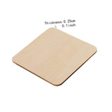 BESPORTBLE 20pcs Wooden Square Cutouts Square Wood Cutout DIY Cutouts Crafts Jewelry Accessories Unfinished Wood Crafts Natural Wood Slices Wooden BESPORTBLE
