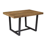 Walker Edison Andre Modern Solid Wood Dining Table, 52 Inch, Rustic Oak Walker Edison
