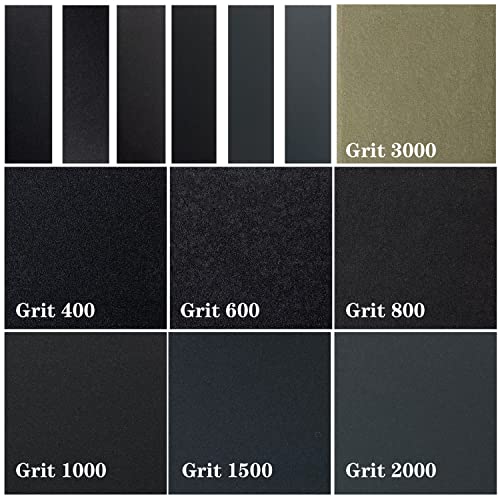 AutKerige Micro Detail Sander with 70PCS Sandpaper-Grit 400 600 800 1000 1500 2000 3000, 3.5”x 1” Mini Sander Kit with Hook and Loop Sanding Strips AutKerige