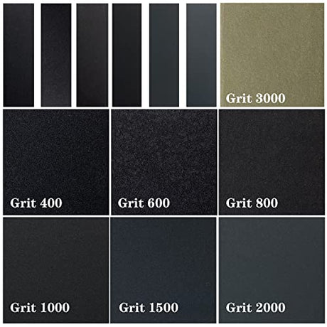 AutKerige Micro Detail Sander with 70PCS Sandpaper-Grit 400 600 800 1000 1500 2000 3000, 3.5”x 1” Mini Sander Kit with Hook and Loop Sanding Strips AutKerige