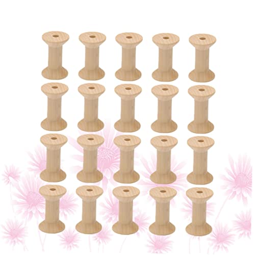 COHEALI 300 Pcs Wooden Thread Spools Crafts Sewing Wooden Spool Empty Thread Spools Yarn Bobbins Wood Spools Weaving Bobbins Embroidery Kit COHEALI