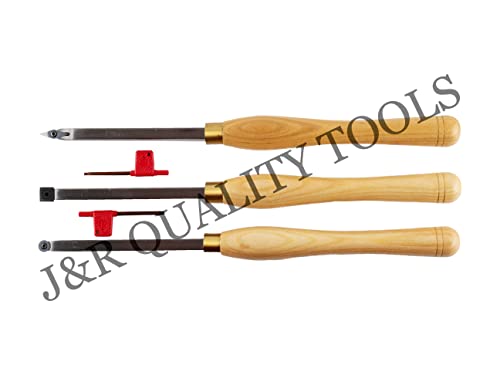 VCT 3pc carbide wood lathe turning chisel tool set with replaceable tips - WoodArtSupply