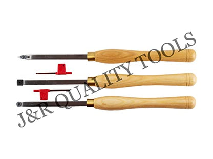 VCT 3pc carbide wood lathe turning chisel tool set with replaceable tips - WoodArtSupply