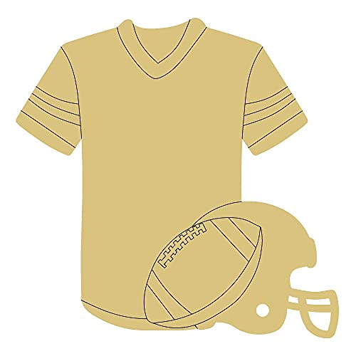 Jersey Design by Lines Cutout Unfinished Wood Sports Theme Sports Team Door Hanger Favorite Player MDF Shaped Canvas Style 5 Art 2 (6") Diverse Woodworking
