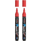 Overseas Red Paint Pens Paint Markers - Permanent Acrylic Markers 2 Pack, Water Based, Quick Dry, Waterproof Paint Marker Pen for Rock, Wood, Overseas