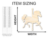 Unfinished Wood Carousel Horse Shape | Amusement Park | Craft Cutout | up to 36" DIY 36" / 1/4" 24 Hour Crafts
