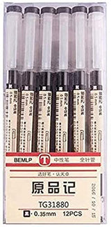 Gel Ink Pen Extra fine point pens Ballpoint pen 0.35mm Black For japanese Office School Stationery Supply 12 Packs BEMLP