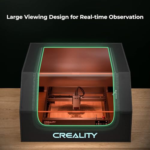 Creality Laser Engraver Enclosure, Fireproof and Dustproof Laser Cutter Protective Cover 27.5x28.3x15.7in with Fan and Pipe, Fits for Most Laser - WoodArtSupply