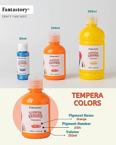 Fantastory Tempera Paint for Kids 8 Colors (8.4 oz Each) Washable Tempera Paint Bundle with Glow in The Dark Paint, Washable Tempera Paint Non-Toxic - WoodArtSupply